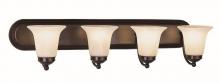 Trans Globe 3504 ROB - Rusty Collection 4-Light, Glass Bell Shades Vanity Wall Light