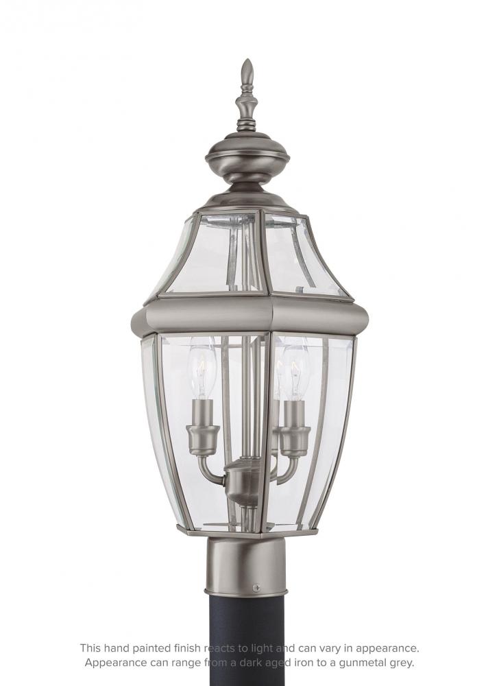Sea Gull Lighting 8239-12 Lancaster Outdoor Post Lantern Outside Fixture, 24'' Height, Black - 1